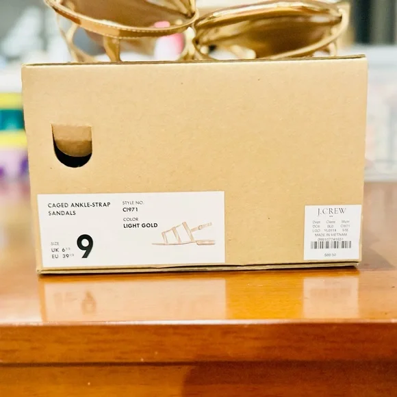 NWT - J. Crew Metallic Gold Strappy Sandals - Picture 4 of 4